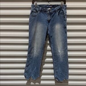 Apollo Jeans Blue Cropped Denim with Lace Detail 9/10
